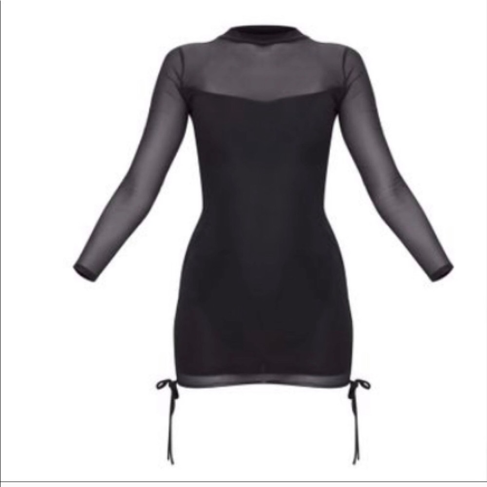 ❌SOLD❌ PLT black long sleeve mesh dress - Picture 1 of 3